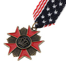 Vintage Mens Military Uniform Star Crown Medal Brooch U.S.A Natioal Day Gift