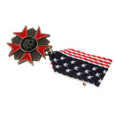 Vintage Mens Military Uniform Star Crown Medal Brooch U.S.A Natioal Day Gift