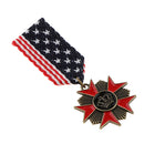 Vintage Mens Military Uniform Star Crown Medal Brooch U.S.A Natioal Day Gift