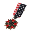 Vintage Mens Military Uniform Star Crown Medal Brooch U.S.A Natioal Day Gift