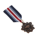 Textile Striped Cloth Medal Military Uniform Style Pin Flower Medal Handsake