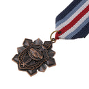 Textile Striped Cloth Medal Military Uniform Style Pin Flower Medal Handsake