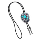 Western Cowboy Native American Turquoise Flower Pattern Bolo Ties Rodeo Necktie