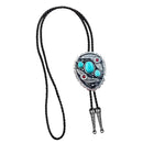 Western Cowboy Native American Turquoise Flower Pattern Bolo Ties Rodeo Necktie