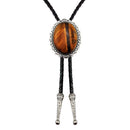 Fashion Western Cowboy Natural Tiger Eye Stone Bolo Tie Rodeo Necktie Bootlace Tie