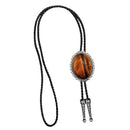 Fashion Western Cowboy Natural Tiger Eye Stone Bolo Tie Rodeo Necktie Bootlace Tie