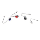 4 Pieces Stainless Steel Rhinestone Flower Nose Stud Rings Bar Body Jewelry