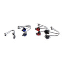 4 Pieces Stainless Steel Rhinestone Flower Nose Stud Rings Bar Body Jewelry