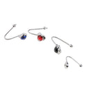 4 Pieces Stainless Steel Rhinestone Flower Nose Stud Rings Bar Body Jewelry