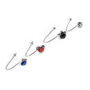 4 Pieces Stainless Steel Rhinestone Flower Nose Stud Rings Bar Body Jewelry