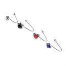 4 Pieces Stainless Steel Rhinestone Flower Nose Stud Rings Bar Body Jewelry