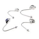 4 Pieces Stainless Steel Rhinestone Flower Nose Stud Rings Bar Body Jewelry