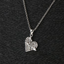 Love Heart Arrow Design Charms Pendant Necklace Full Rhinestone Necklace