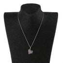 Love Heart Arrow Design Charms Pendant Necklace Full Rhinestone Necklace