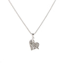 Love Heart Arrow Design Charms Pendant Necklace Full Rhinestone Necklace