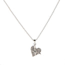 Love Heart Arrow Design Charms Pendant Necklace Full Rhinestone Necklace