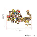 Vintage Unisex Animal Peacock Alloy Crystal Rhinestone Brooch Collar Pin