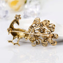 Vintage Unisex Animal Peacock Alloy Crystal Rhinestone Brooch Collar Pin