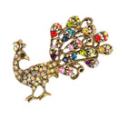 Vintage Unisex Animal Peacock Alloy Crystal Rhinestone Brooch Collar Pin