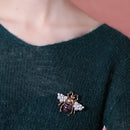 Cute Bee Alloy Pearl Brooch Pins Rhinestone Jewelry Accessories Charm Gifts