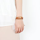 Khaki Vintage Woven PU Leather Rope Bangle Braided Adjustable Bracelets Accessory