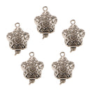 5 Pieces Double Side Filigree Heart Connectors DIY Bracelet Necklace Clasps