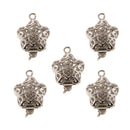 5 Pieces Double Side Filigree Heart Connectors DIY Bracelet Necklace Clasps