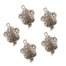 5 Pieces Double Side Filigree Heart Connectors DIY Bracelet Necklace Clasps