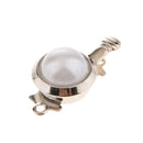 5 Pieces Round Locket with Imitation Pearl Clasp Connector DIY Jewelry Craft