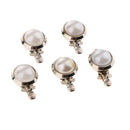 5 Pieces Round Locket with Imitation Pearl Clasp Connector DIY Jewelry Craft