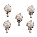 5 Pieces Round Locket with Imitation Pearl Clasp Connector DIY Jewelry Craft