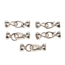 5 Sets DIY Leather Rope Half Ball Necklace Bracelet Buckle Lobster Clasp