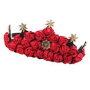Christmas Wreath Red Roses Crown Performance Prom Party Bride Hair Accessory