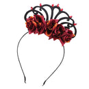 Vintage Women Girl Rose Hair Hoop Headband Bride Prom Banquet Hair Accessory