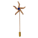 Simple Starfish Sea Star Blue Drill Long Brooch Pins Suit Lapel Pin Accesory