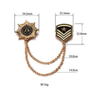 Retro Alloy Chain Brooch Pins Anise Star Shield Army Badge Mens Accessories
