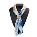 Elegant Triple-ring Buckle Rhinestone Opal Stone Flower Brooch Shawl Clip