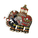 Vintage Tribe Elephant Crystal Pearl Brooch Pin Animal Wedding Party Jewelry