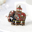 Vintage Tribe Elephant Crystal Pearl Brooch Pin Animal Wedding Party Jewelry