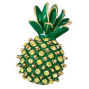 Lovely Green Leaves Pineapple Lapel Pin Badge Corsage Ladies Rhinestone Fruit Brooch Wedding Party Jewelry Gift