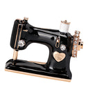Antique Enamel Black Sewing Machine Pin Corsage Rhinestone Brooch Jewelry Clothing Accessory