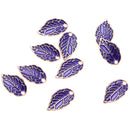 10pcs Purple Enamel Leaf Pendant DIY Charms Beads fit Necklace Bracelet