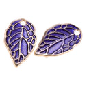 10pcs Purple Enamel Leaf Pendant DIY Charms Beads fit Necklace Bracelet