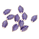 10pcs Purple Enamel Leaf Pendant DIY Charms Beads fit Necklace Bracelet