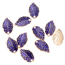 10pcs Purple Enamel Leaf Pendant DIY Charms Beads fit Necklace Bracelet