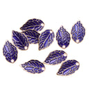 10pcs Purple Enamel Leaf Pendant DIY Charms Beads fit Necklace Bracelet