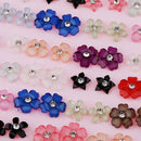 36 Pairs Acrylic Rhinestone Flower Ear Stud School Girl Fashion Lady Jewelry