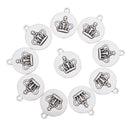 10 Pcs Vintage Punk Antique Silver Round Crown Alloy Pendant Necklace Crafts
