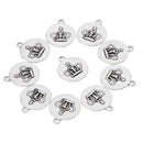 10 Pcs Vintage Punk Antique Silver Round Crown Alloy Pendant Necklace Crafts