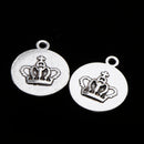 10 Pcs Vintage Punk Antique Silver Round Crown Alloy Pendant Necklace Crafts